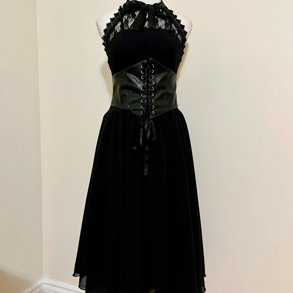 Elegant Black Halter Dress